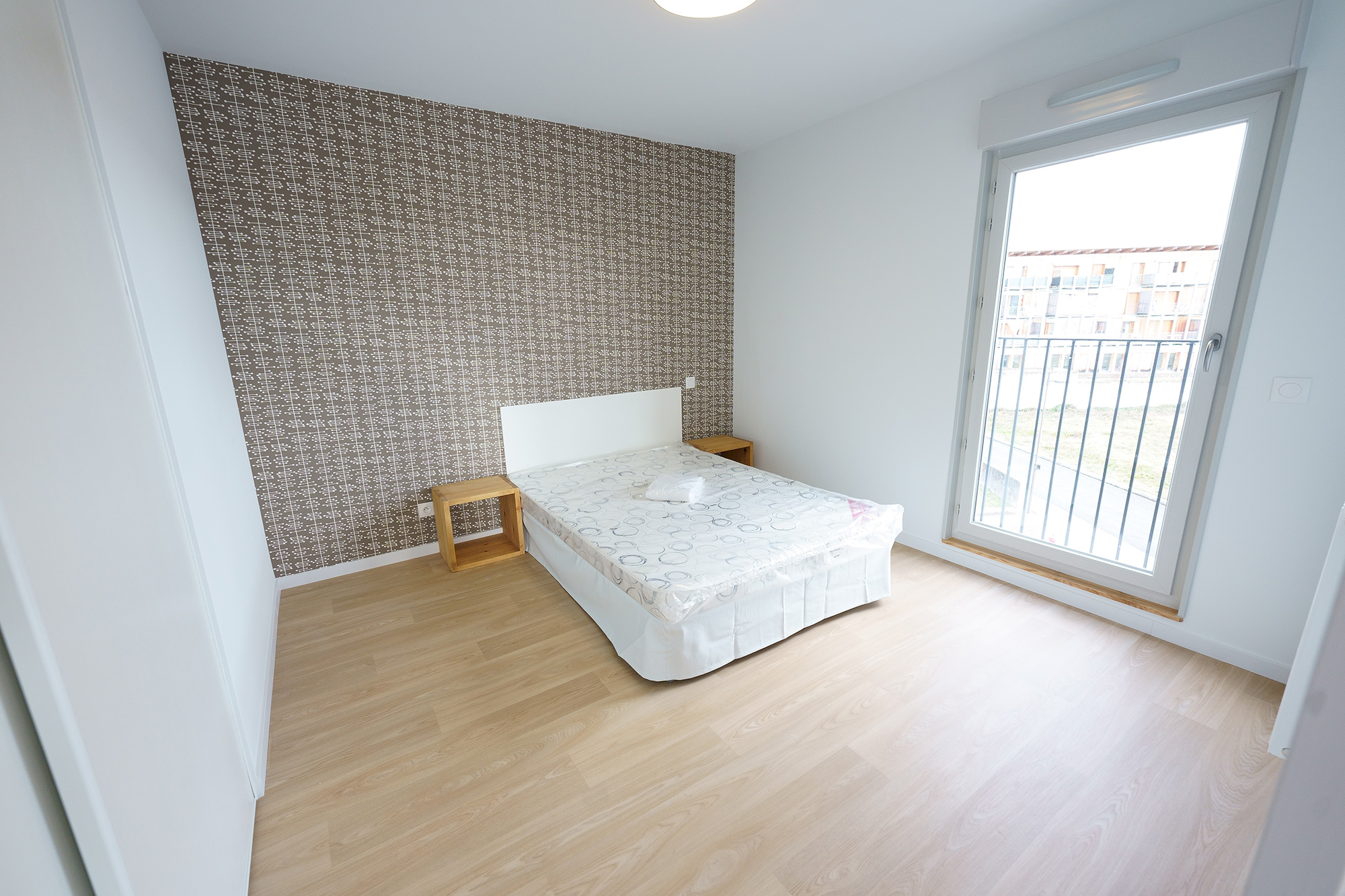 Chambre équipé au sein du T2 de la résidence Darwin