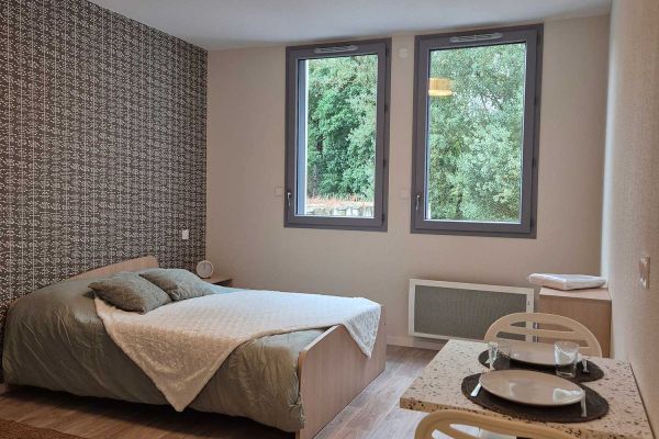 Studio de la résidence Marianne créé à Saint-Flour (Cantal) pour les jeunes actifs par la SA Polygone